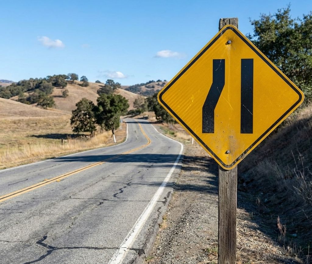Rambu Peringatan Jalan Menyempit